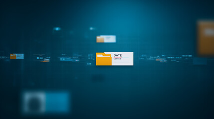 Wall Mural - digital data stream: a dynamic abstract image of digital data streaming, filled with floating square