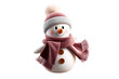 © PNG King - Cheerful snowman wears a cozy hat and scarf in wintertime display