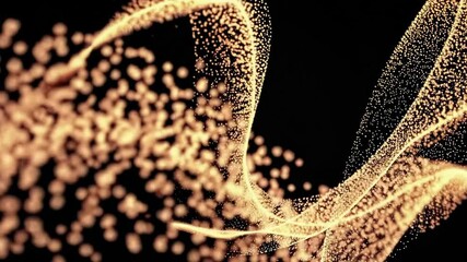Wall Mural - Abstract magic gold dust background over black. Beautiful golden art