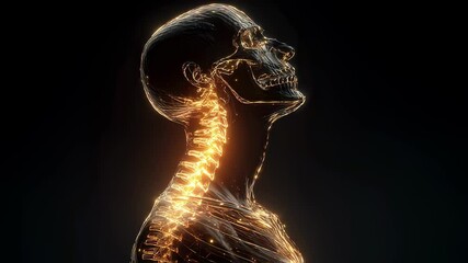 Wall Mural - detailed medical visualization revealing intricate nervous system dynamics, highlighting glowing spi