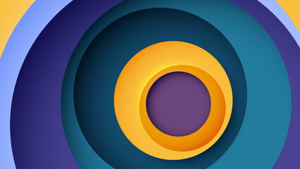 Wall Mural - colorful layered paper cut background in circular abstract design