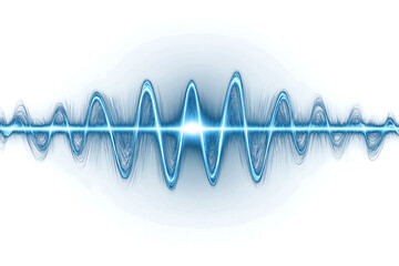 Wall Mural - abstract representation of sound waves with vibrant blue lines isolated on white background
