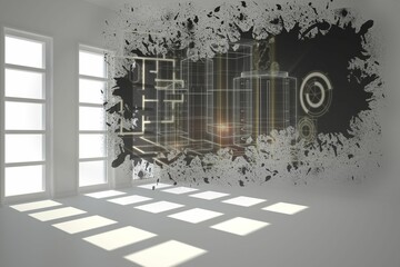 Wall Mural - Splash showing technology interface