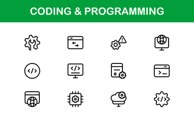 customizable coding and programming icons. premium icons for development, design systems, and tech w