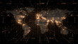 © Almaz - Futuristic Planet Earth. World map of glowing square dots. Modern abstract background. Space composition. Web banner. Global network connection. Vector illustration. EPS 10.