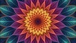 © NopImocha - Geometric fractal layers with soft depth digital abstract texture Vibrant mandala design featuring intricate floral patterns and rich colors.