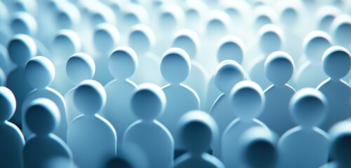 Wall Mural - abstract representation of a crowded gathering of faceless figures emphasizing unity, connection, an