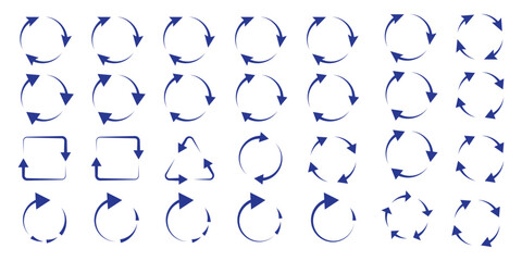 Wall Mural - circle arrow icon set. refresh and reload icon set. recycle arrow vector icon, recycling symbol, reu