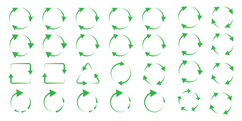 Wall Mural - circle arrow icon set. refresh and reload icon set. recycle arrow vector icon, recycling symbol, reu