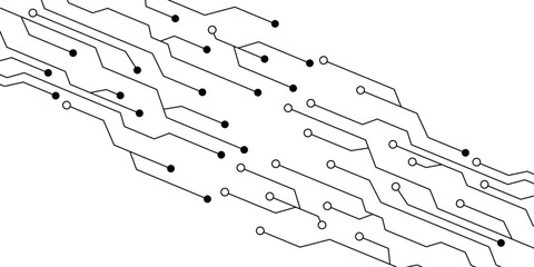 Wall Mural - abstract circuit board design: lines, nodes, connections, technology, innovation