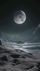 Wall Mural - full moon over water