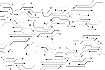 Abstract digital background with technology circuit board texture. Electronic motherboard illustration. Communication and engineering concept. Vector illustration