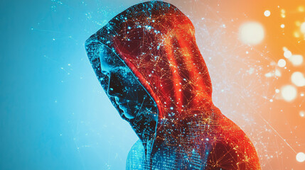 Hacker are planning to hack and attack networks and cyber security , innovative digital city with connection network reciprocity future wireless digital city and social media networking