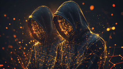 Hacker are planning to hack and attack networks and cyber security , innovative digital city with connection network reciprocity future wireless digital city and social media networking