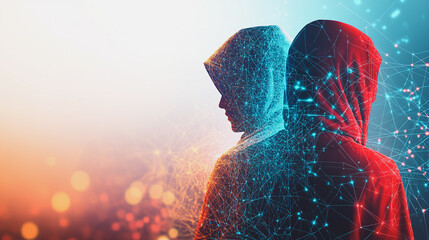 Hacker are planning to hack and attack networks and cyber security , innovative digital city with connection network reciprocity future wireless digital city and social media networking