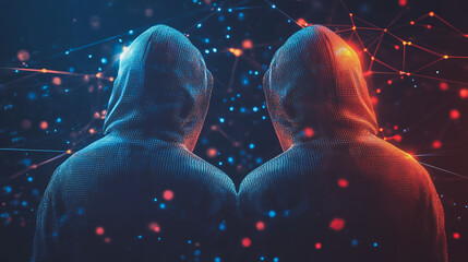 Hacker are planning to hack and attack networks and cyber security , innovative digital city with connection network reciprocity future wireless digital city and social media networking