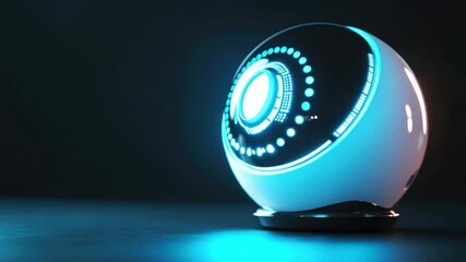 Wall Mural - modern futuristic robotic device with sleek design and glowing light on dark background transparent 
