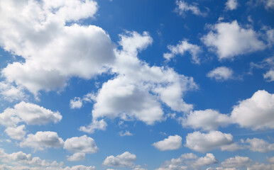 Wall Mural - a beautiful blue sky with soft, white clouds, for an abstract background