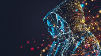 Hacker are planning to hack and attack networks and cyber security , innovative digital city with connection network reciprocity  future wireless digital city and social media networking 