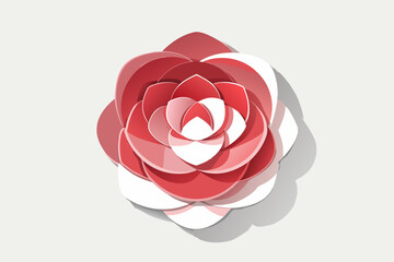 handmade paper flower curled petals shadow