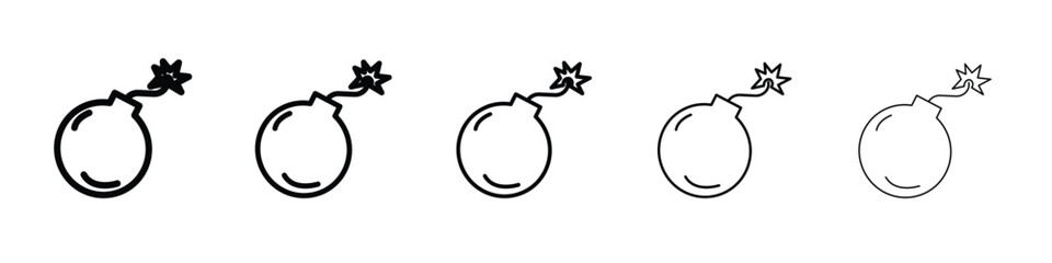 Bomb icon Symbol concept for web design.simple line vector icon. logo illustration.