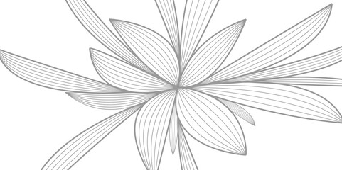 Wall Mural - Abstract wavy vintage vector line art on motifs of art deco pattern hand drawing style on floral design background. Minimalist abstract floral line art elegant symmetrical vector illustration wall art