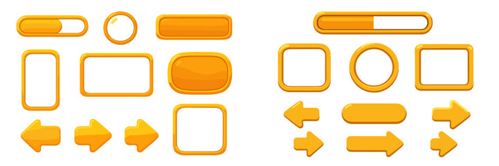 Wall Mural - bright yellow ui elements for modern design applications found in graphic design projects and user i
