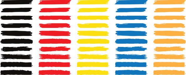 Wall Mural - set of five color brush stroke design, grunge brush marker vector illustration.