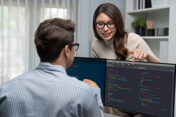 software development programming on computer screen for brisk application and program coding