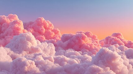 Wall Mural - Soft pink and purple clouds fill the sky during sunset, creating a magical and serene ambiance. The vibrant colors blend beautifully, reflecting the day's end.