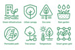 © Tanya - Smart Urban Infrastructure Icons. Line style icons of urban safety and smart infrastructure: green infrastructure icon, urban