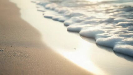 Wall Mural - a detailed view of a wave crashing onto the sandy beach