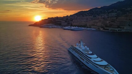 Wall Mural - a large white boat sits calmly in the center of a calm body of water, surrounded by clear blue skies