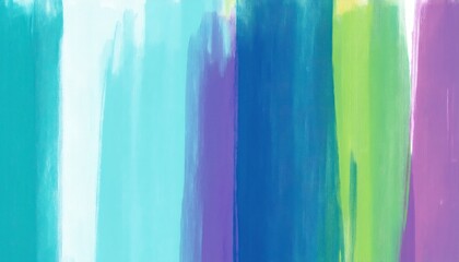 Wall Mural - vertical brush stroke gradient of blue teal aqua green and violet hues on canvas background for mode
