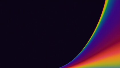Wall Mural - vibrant abstract curve with smooth rainbow gradient on dark background, ideal for web design, digita