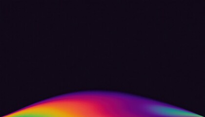 Wall Mural - vibrant abstract curve with smooth rainbow gradient on dark background, ideal for web design, digita
