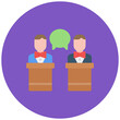 © SAMDesigning - Debate icon vector image. Can be used for Politics.