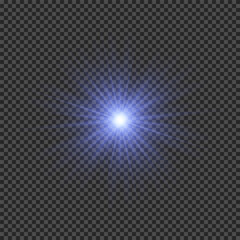 Wall Mural - light effect of blue lens flares