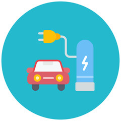 Wall Mural - electric vehicle charging icon vector image. can be used for parking.
