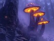 © Dariya - Glowing Mushrooms in a Misty Fantasy Forest