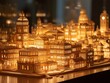 © Dariya - Illuminated Wooden Model of a Historic City at Night