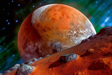 Wall Mural - mars and moon
