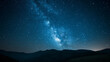 © AI Art - A vast starry sky above a silhouette of mountains. The Milky Way stretches across the sky.