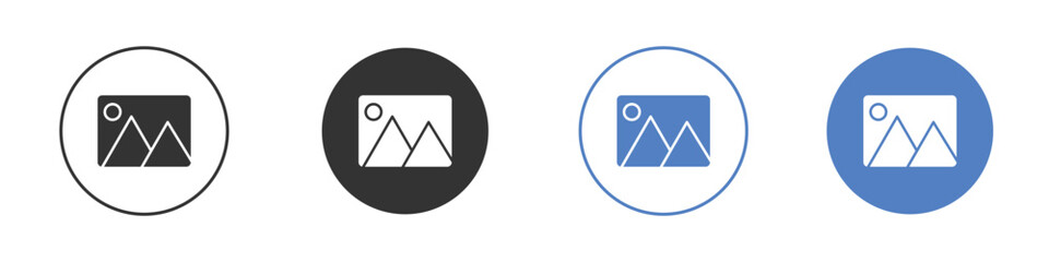 Image icon collection for app in black and blue colors