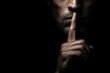© LimeSky - Sinister figure signaling for silence alone against a dark backdrop