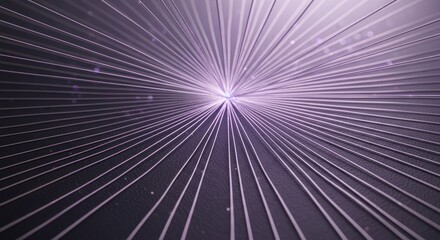 Wall Mural - A converging pattern of white lines on a purple background creating a central focal point of light