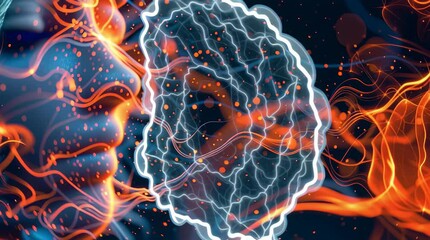 Wall Mural - beautiful fantasy abstract video of a beautiful woman double exposure with a colorful digital paint splash or space nebula