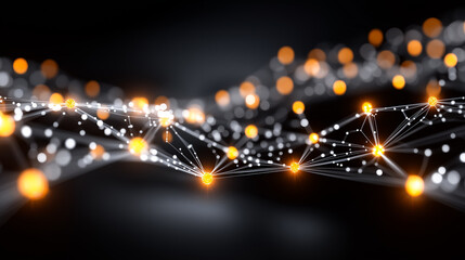 Wall Mural - digital connectivity: an illuminated network of interconnected nodes pulsates with a vibrant energy,