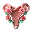 © ArtStock - 3D Uterus with floral ornamentation isolated on transparent background
