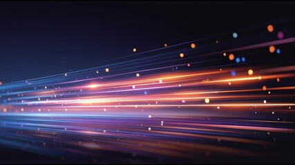 Wall Mural - abstract glowing light streaks in vibrant blue, orange, and purple tones creating futuristic and dyn